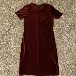Burgundy Velvet Short sleeve forever 21 dress